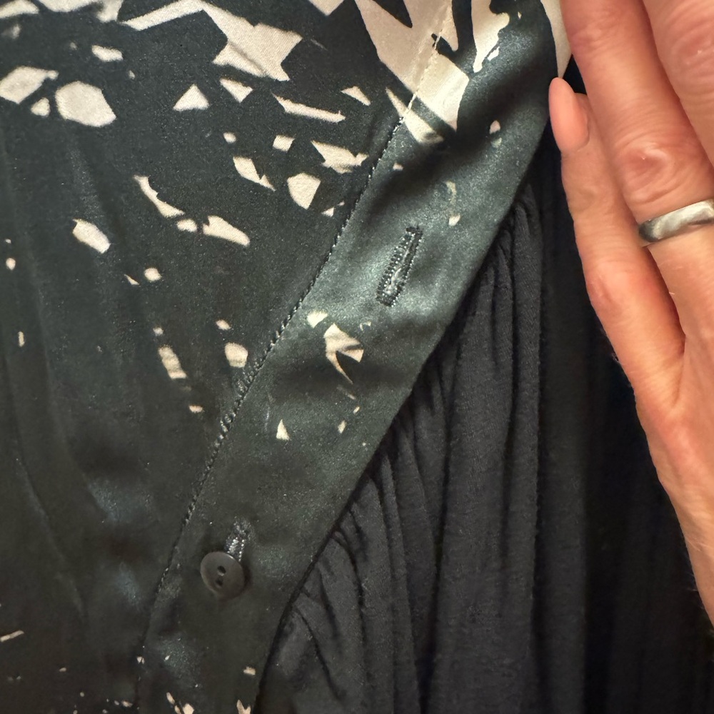 Preen by Thornton Bregazzi Red Black Art Deco Silk Wrap Dress 8 M $1700+ - Picture 8 of 16